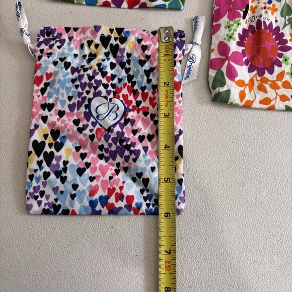 Brighton Cloth Jewelry Gift Bags Lot Of 3 Floral Hearts - Picture 7 of 7